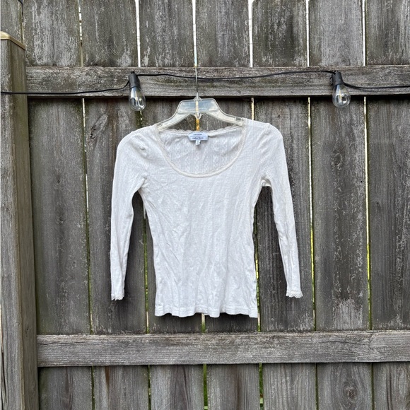 & Other Stories Cream 3/4 Sleeve Top - Picture 1 of 5